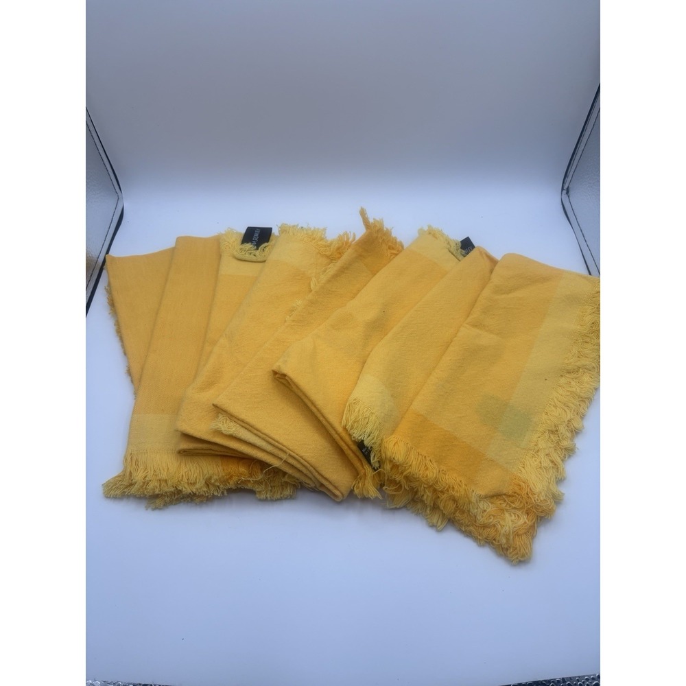 Cynthia Rowley Cloth Napkins Set of‎ 8 Yellow Spring Easter Table Linen